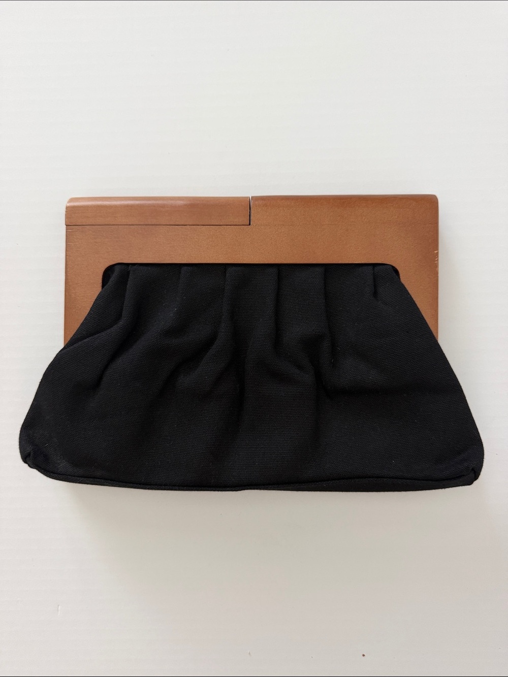 Apt. 9 Black Fabric Clutch with Tan Frame